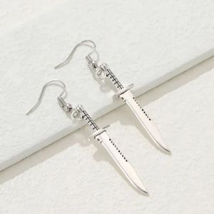 Dagger Earrings Silver Color